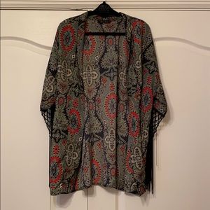 Fringe kimono